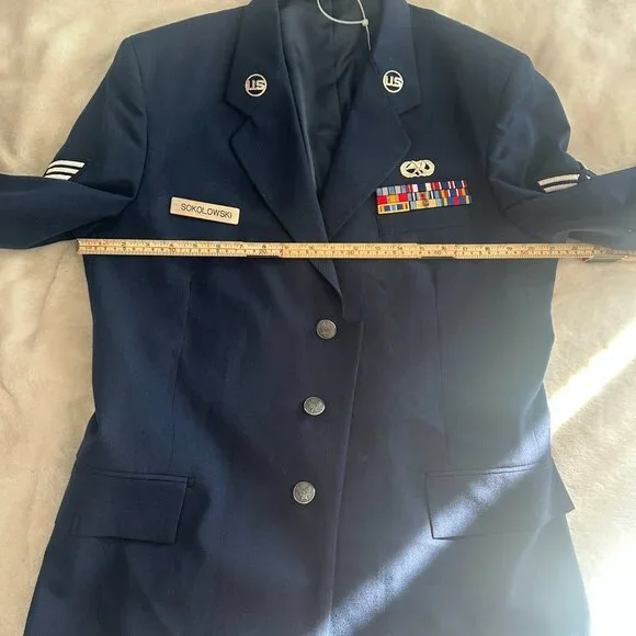 US Air Force Dress Blue Service Coat 42L SOKOLOWSKI Military Uniform Jacket DSGP - Picture 10 of 12